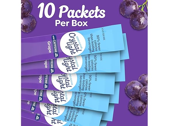 Crystal Light Drink Mix with Caffeine, 10 Pack
