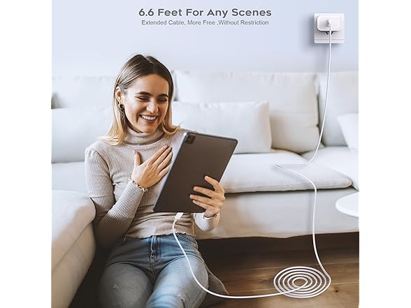 (3 PACK) 20 Watt Fast Charging Power Adapter & 6.6Ft USB-C Cable
