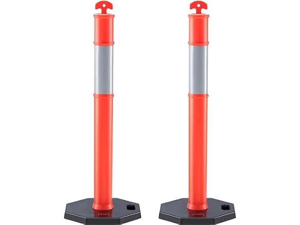Traffic Delineator Post Cones, 2 Pack, Traffic
