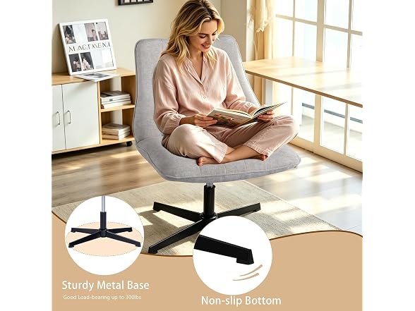 Criss Cross Desk Chair, No Wheels