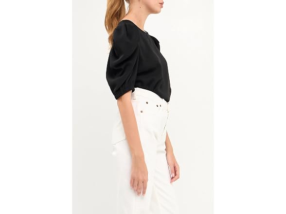 English Factory Women (M) Pleated Puff Sleeve Top
