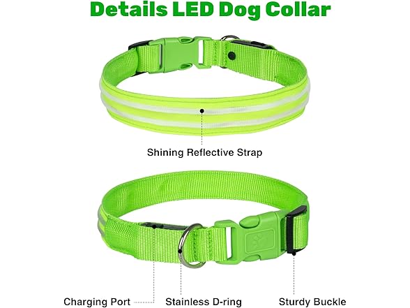 Geekman LED Dog Collar, Rechargeable