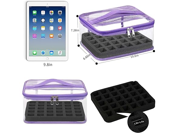 Beloving Nail Polish Organizer Bag Holds 30 Bottles