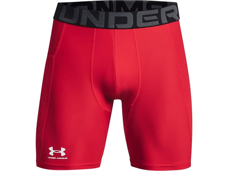 Extra Large UA Men's Heat Gear Armour Shorts Red/ White