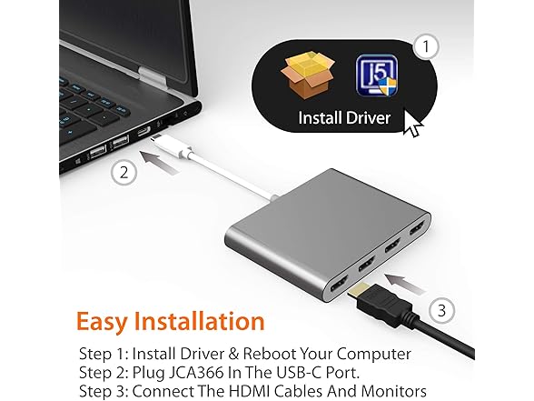 j5create USB-C to 4-Port HDMI Adapter