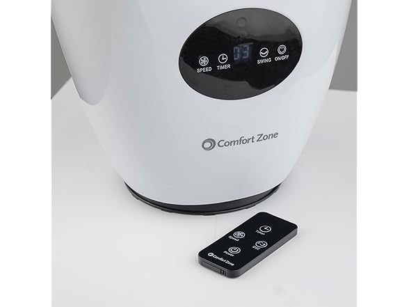Comfort Zone 28" Oscillating Bladeless Tower Fan with Remote