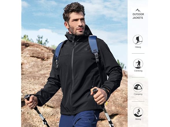 Camel Crown Men (L) Softshell Jacket Lined Jackets