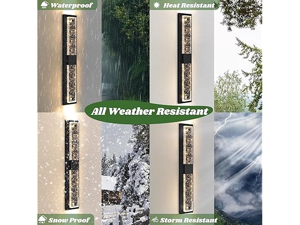 BesLowe Wall Lights, 31.5in W Crystal Bubble Glass 2Pk