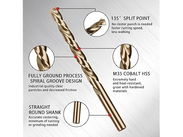 AIMLENTOOL 29Pcs Cobalt Drill Bits Set