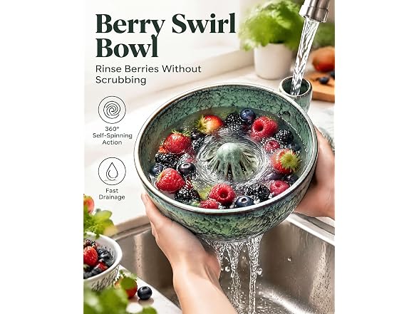 SIFWEX Ceramic Spinning Berry Bowl