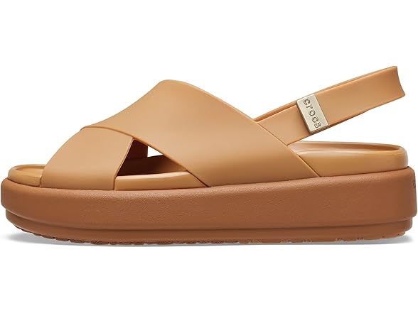 Crocs Brooklyn Luxe Womens Cross Strap Tan