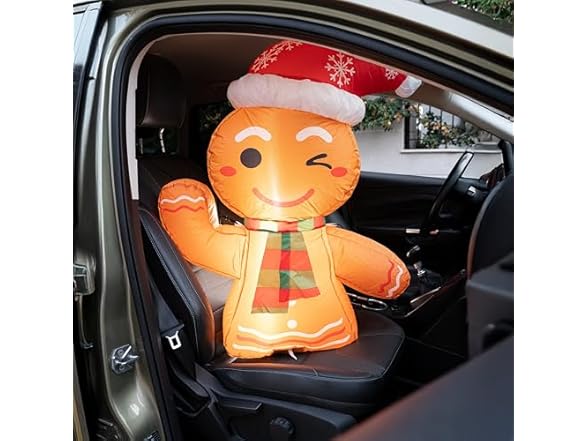 Zone Tech CR0007 Inflatable Gingerbread Blow-Up Brown/Red