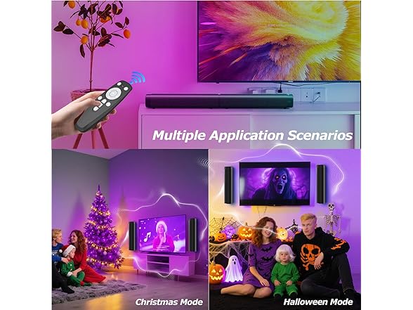 Bkmojit Detachable 2-in-1 RGB Sound Bar