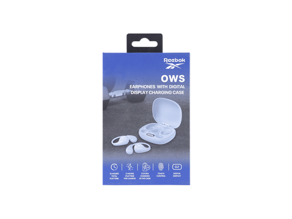 Reebok OWS Earbuds with Display Charging Case