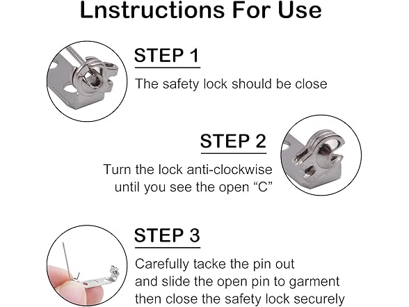 Aylifu Brooch Pins Bars - Sliver