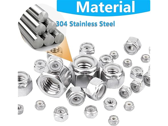 SpzcdZa 150Pieces 832 Nylon Lock Nuts