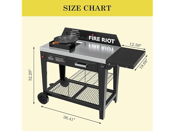 FIRERIOT 50K BTU Outdoor Propane Wok Station