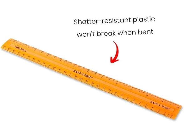 Semiflexible Safe-T Plastic Rulers, 24Pk