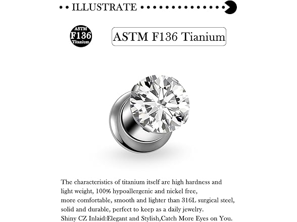 Pexveiuu Titanium Ear Gauges Screw Fit