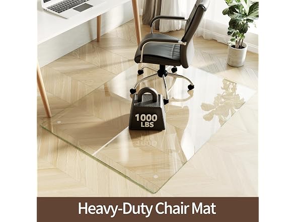 Koonmi 46" x 60" Upgraded Glass Chair Mat