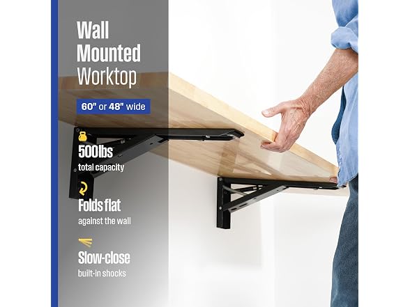 SafeRacks Wall Mounted Folding Table & Workbench
