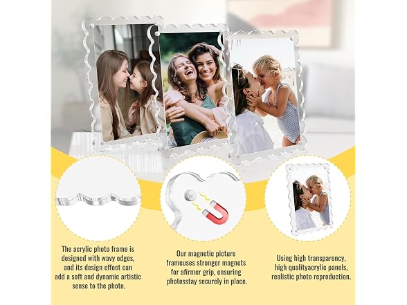 3 Pack Acrylic Picture Frames 4x6