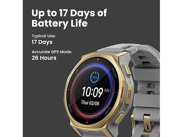 Amazfit T-Rex 3 Pro Outdoor Smart Watch 44mm Sapphire AMOLED Display with Flashlight