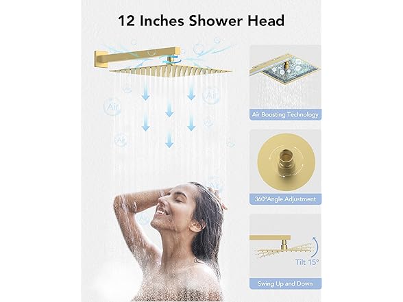 EVERSTEIN 12" High-Pressure Rainfall Shower System