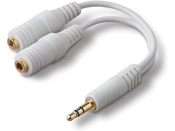 Belkin AUX Audio Cable Splitter, 3.5mm, White