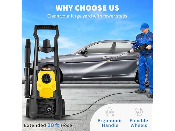VEVOR Electric Pressure Washer, 2000 PSI 1.76 GPM