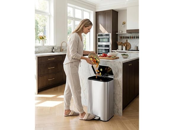 Takywep 50L 13 Gallon Stainless Steel Trash Can