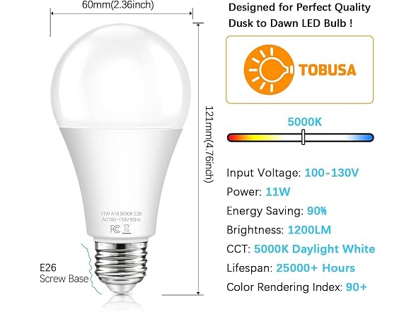 TOBUSA B0C3GRFB31 12-Pack LED Light Bulbs