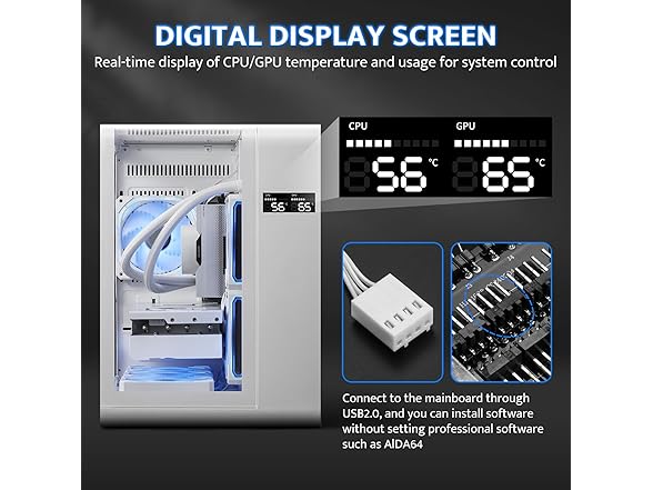 darkFlash MATX Gaming PC Case with Screen
