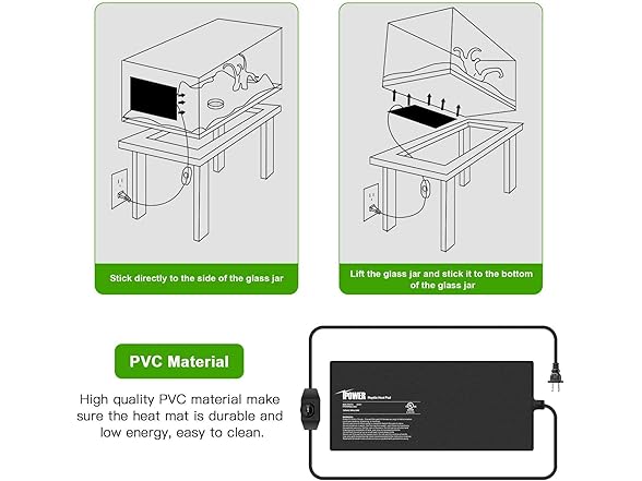 iPower 8 by 18-Inch 24 Watts Reptile Heating Mat