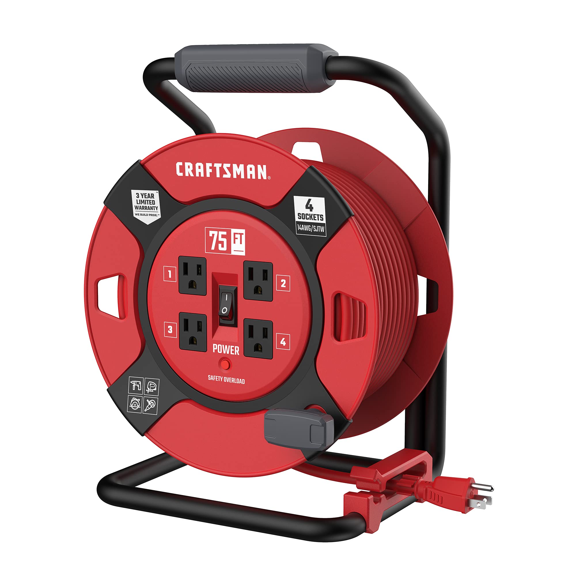 CRAFTSMAN Power Reel 75' Cord 14 AWG - Gallery 8