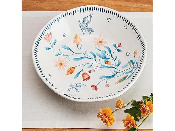 Fitz and Floyd Gracie Serving Bowl, White, 10 Inch