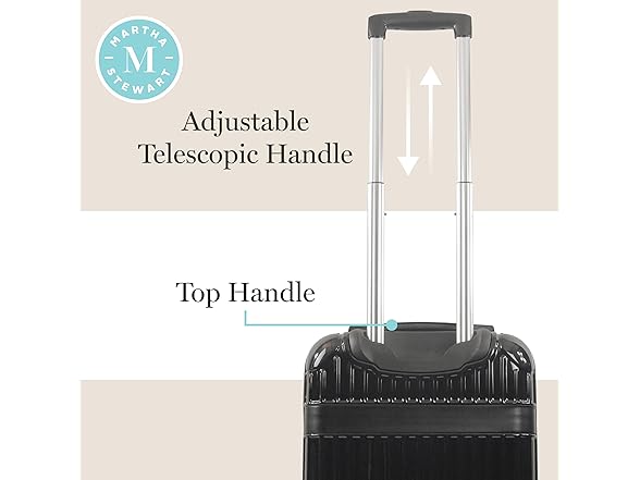 Martha Stewart The Bedford 3 Piece Rolling Luggage Set