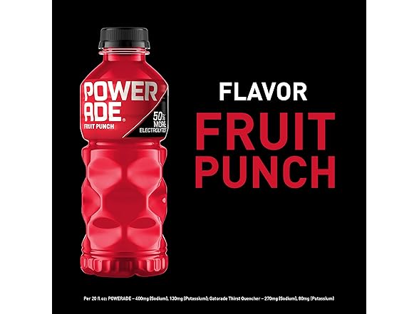 8PK Powerade Fruit Punch, Electrolyte Sports Drink