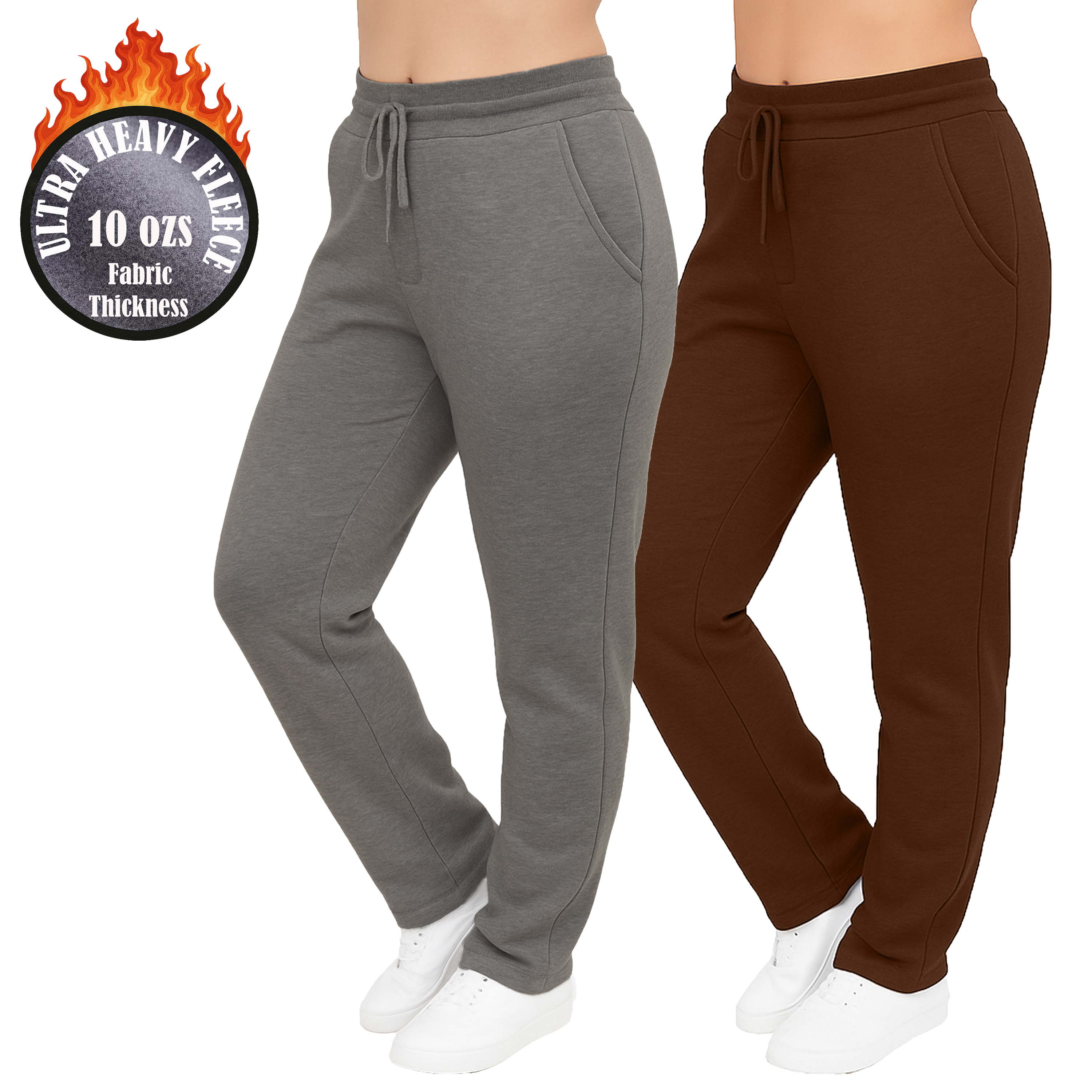 Womens Heavyweight Fleece-Lined Sweatpants (1 or 2pk) - Gallery 29