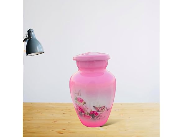 Human Pink Fresh Flowers Cremation Urn