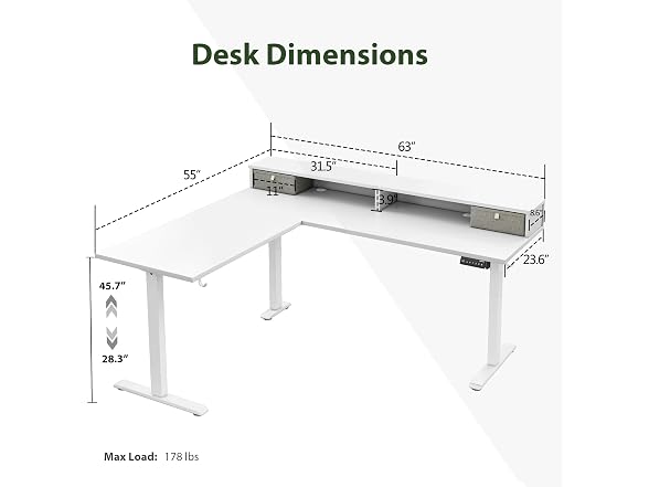 Agilestic Electric Desk with 2 Drawers