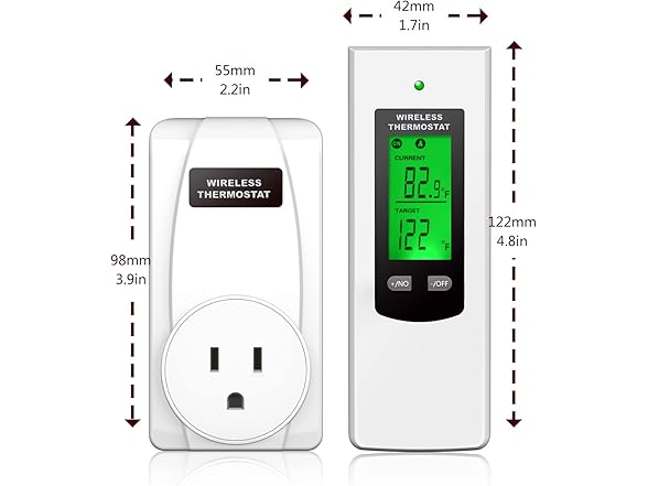 Programmable Wireless Plug in Thermostat Outlet