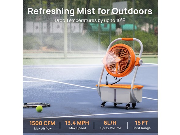 TURBRO AirSupply MS12 Portable Mist Fan Orange