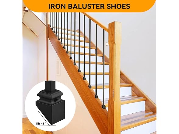 Iron Baluster Shoes 1/2" Black 10Pcs