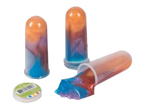 Assorted Metallic Rainbow Slime Test Tubes 6 Sets