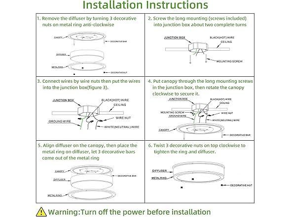 hykolity 10" LED Ceiling Light