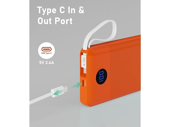 EEIVOL 10000mAh Power Bank 4 Cables