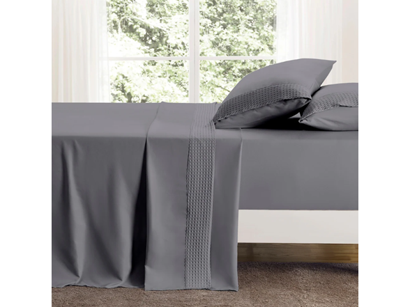 Rayon From Bamboo 4Pc 1800 Count Waffle Hem Sheet Set - Gallery 26
