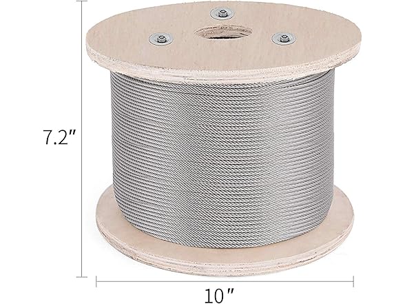 VEVOR 3/16 Inch 7x19 Stainless Steel Aircraft Cable Reel 500FT Stainle