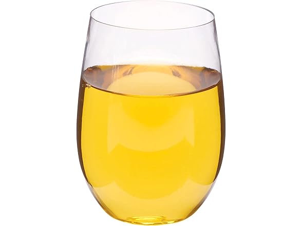 WNA Reserv 16oz Clear Plastic Stemless Wine Glasses, 64-Pack